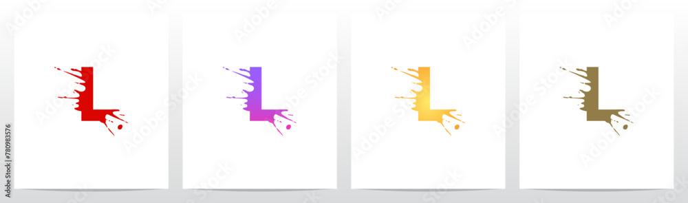 Splash Splatter Letter Initial Logo Design L Splash Splatter Letter Initial Logo Design L