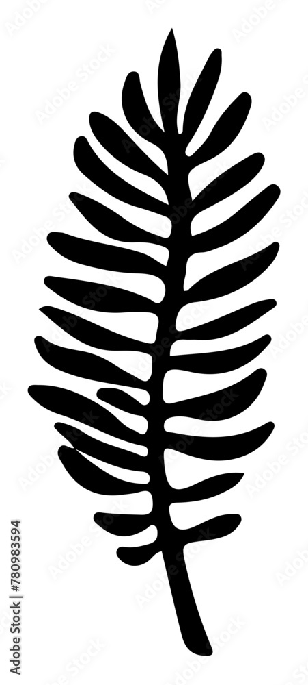 Fototapeta premium Monstera Tropical Leaf Silhouette Palm Vector Illustration