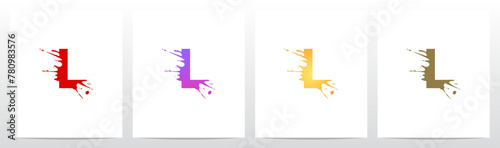 Splash Splatter Letter Initial Logo Design L