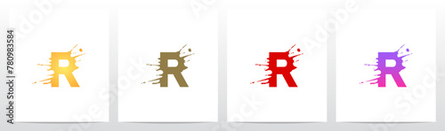 Splash Splatter Letter Initial Logo Design R