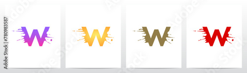 Splash Splatter Letter Initial Logo Design W