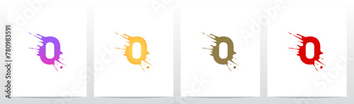 Splash Splatter Letter Initial Logo Design O