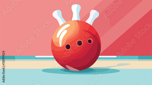 Bowling icon design vector 2d flat cartoon vactor i