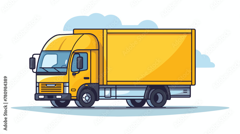 Box package truck delivery shipping icon. Colorfull