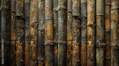 Textured Bamboo Wall Background
