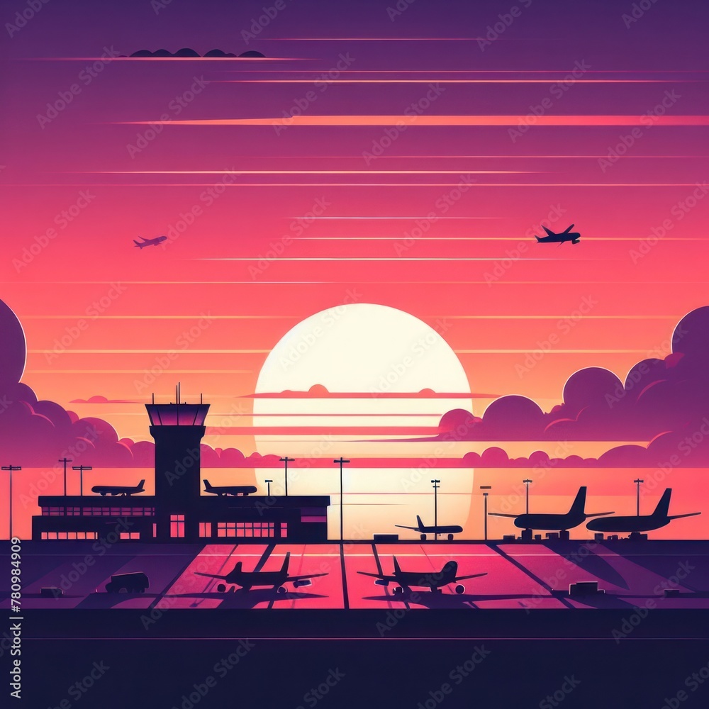 Obraz premium Airport silhouette