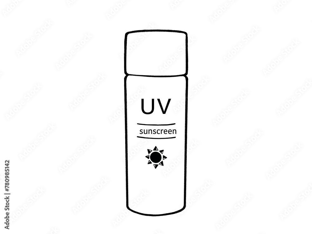 Obraz premium 日焼け止めの線画イラスト