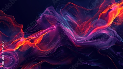 Abstract Fiery Waveforms on Dark Background © GoGameGod