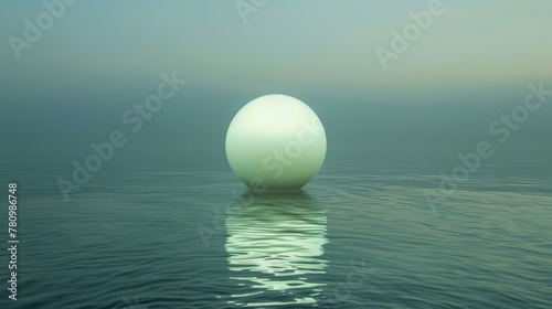 Serene Water Reflection with Mysterious Egg