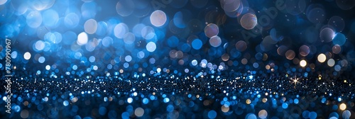 Blue glitter background, sparkly blurred bokeh photo