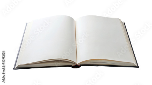 Blank open book isolated on transparent background