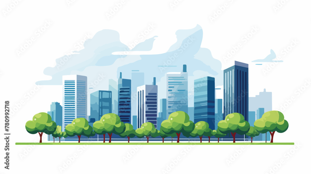Fototapeta premium City urban view icon vector illustration graphic 2d