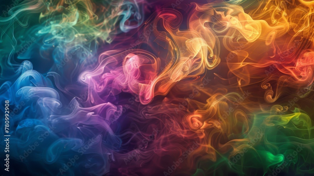 The colorful smokes billow and dance forming a mesmerizing display of swirling rainbow tendrils.