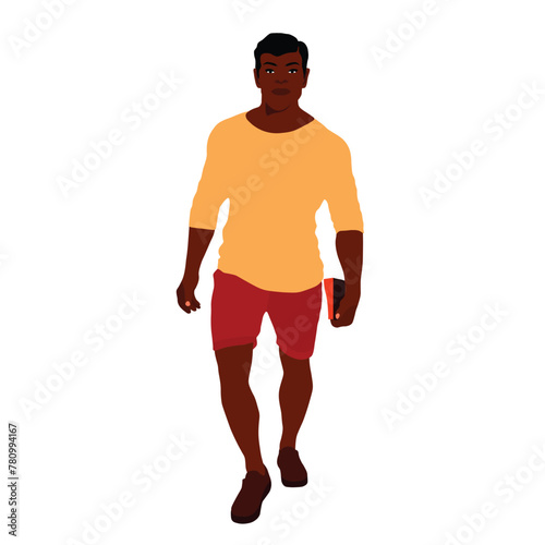 Modern fashionable black man in elegant art style vector