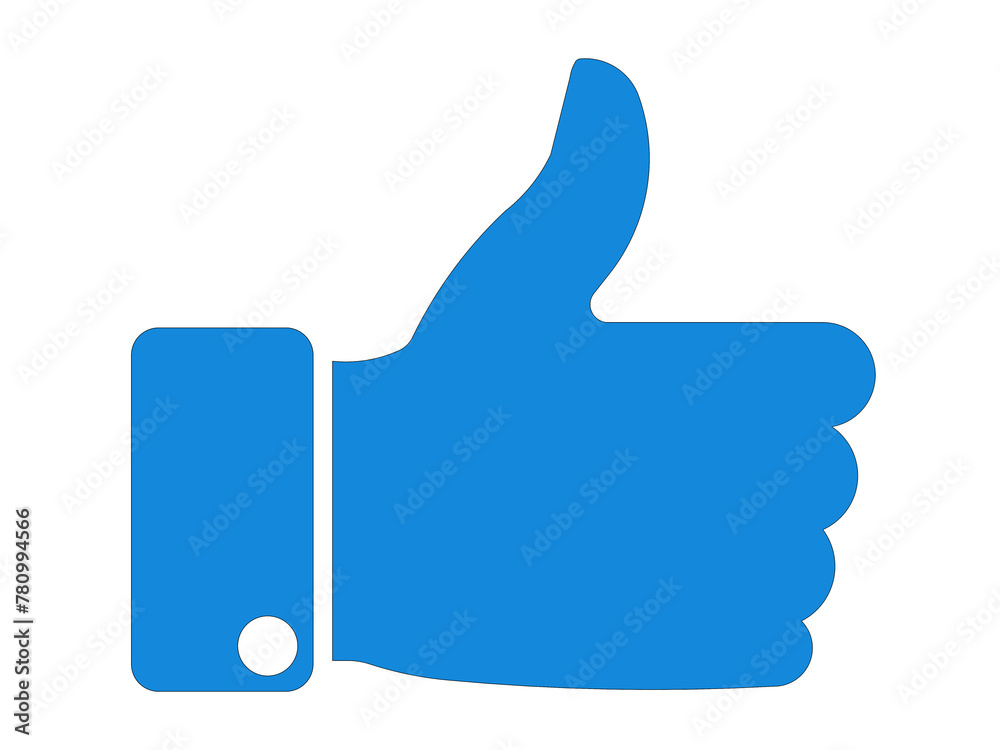 thumbs up icon white background. Designed for web and software interfaces.