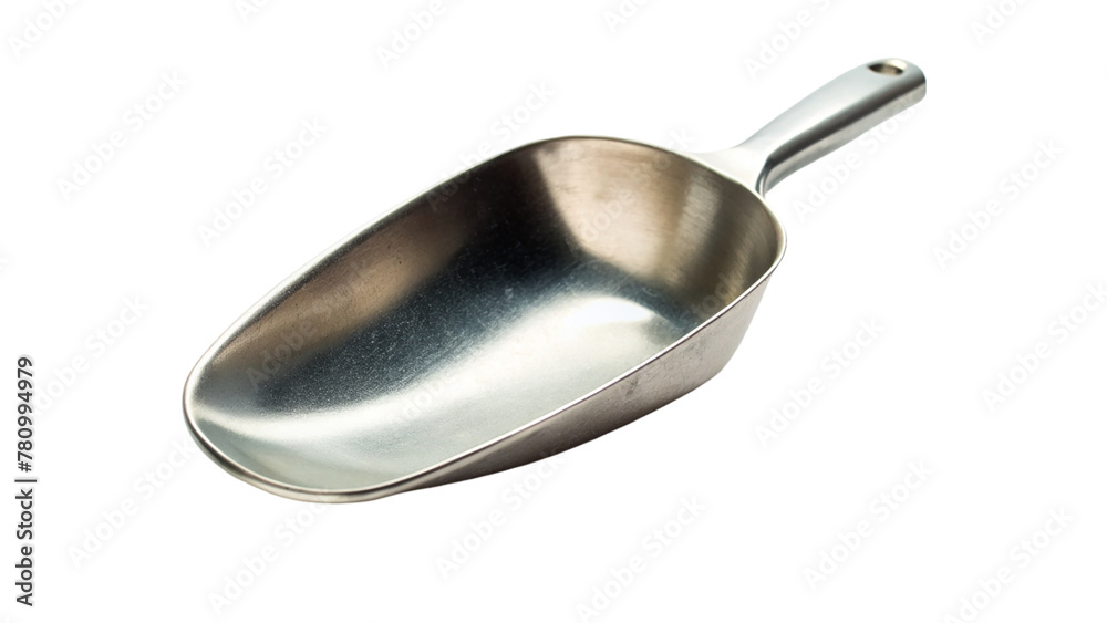 Empty metal scoop isolated on transparent background Empty metal scoop isolated on transparent background