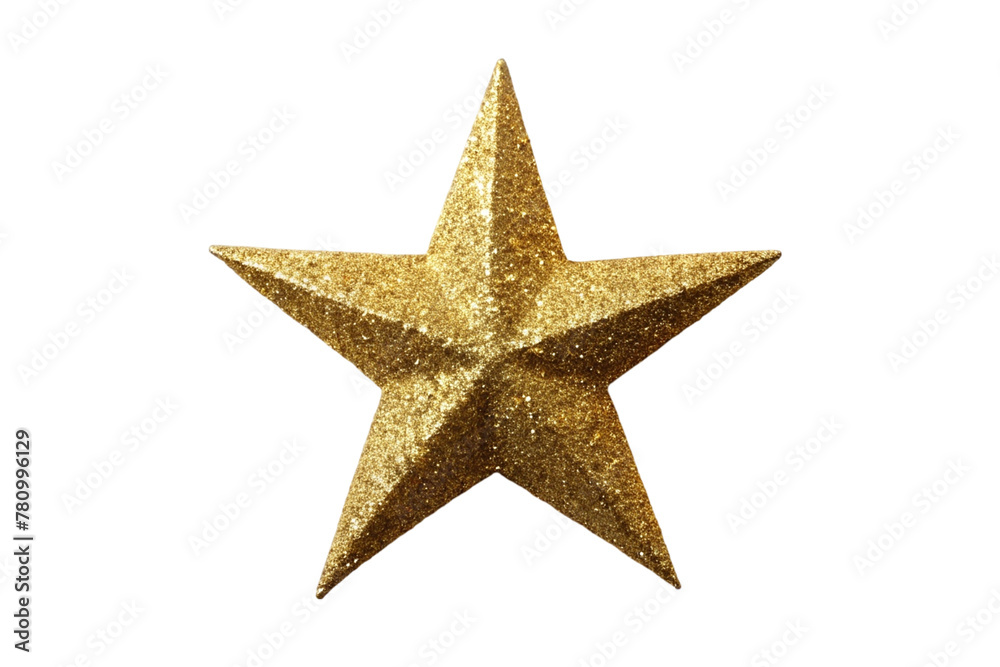 Golden glitter star isolated on transparent background Golden glitter star isolated on transparent background