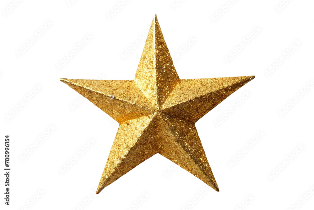 Golden glitter star isolated on transparent background Golden glitter star isolated on transparent background