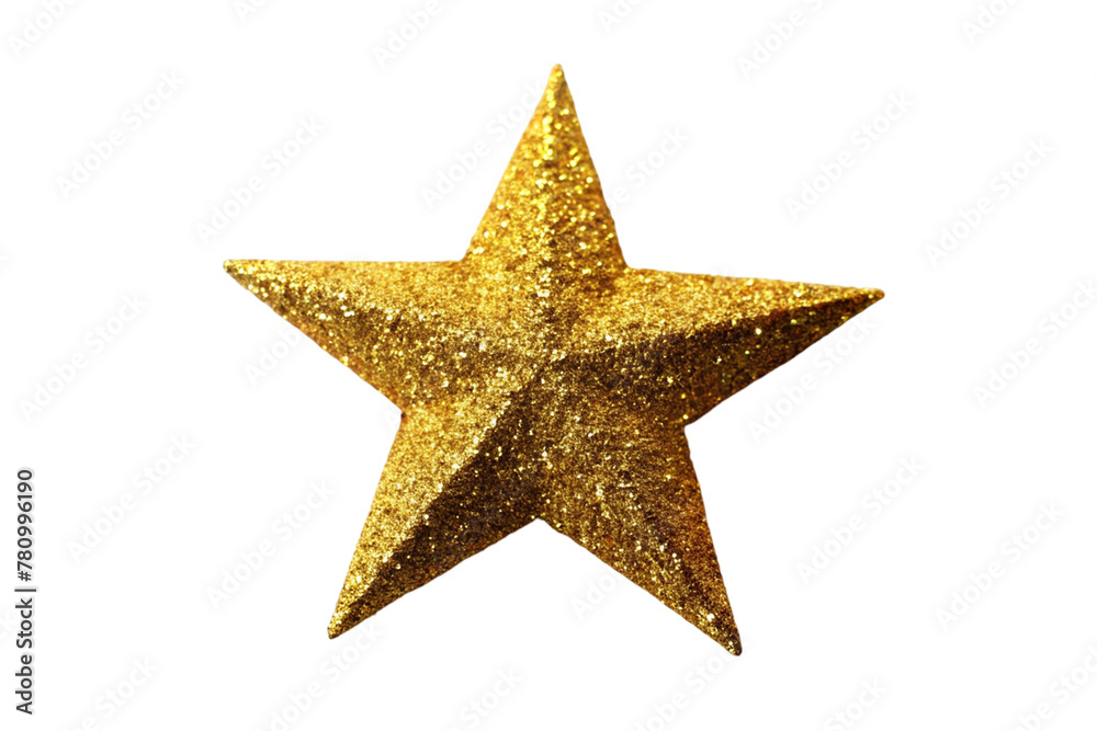 Golden glitter star isolated on transparent background Golden glitter star isolated on transparent background