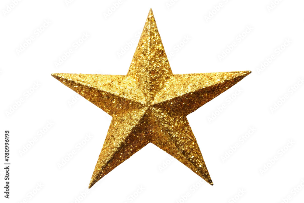 Golden glitter star isolated on transparent background Golden glitter star isolated on transparent background