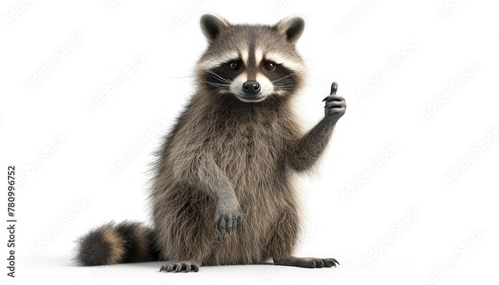 Jovial Raccoon Showing Approval Signs
