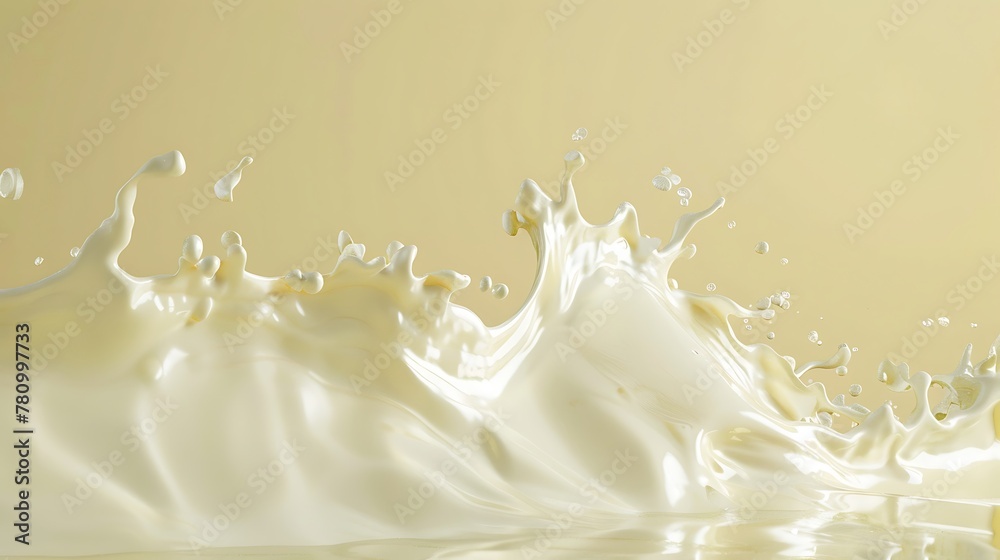 White milk waves poured in, Yellowish background, White milk waves poured in, Yellowish background,