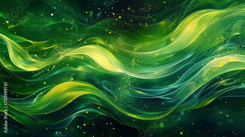 A world sustained by verdant energy abstract lines paint photo