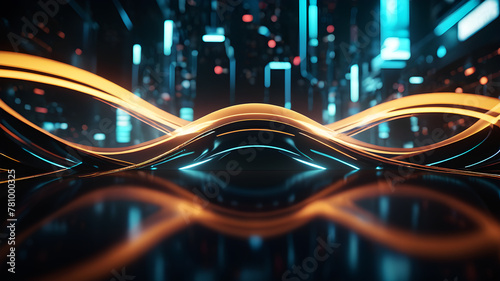 Design a futuristic abstract background with smooth, dynamic curves inspired by technology and innovation