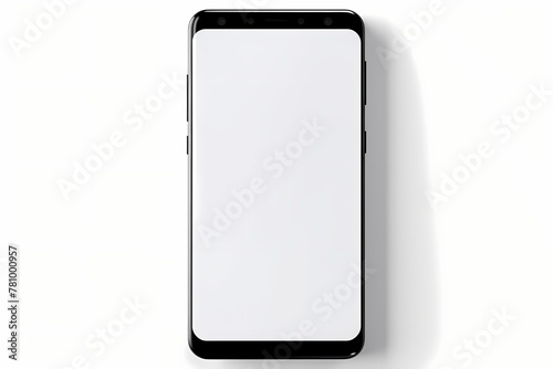 andriod with blank screen isolated on solid white background photo