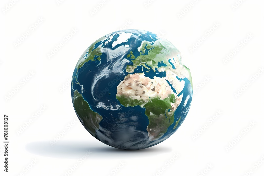 earth isolated on solid white background