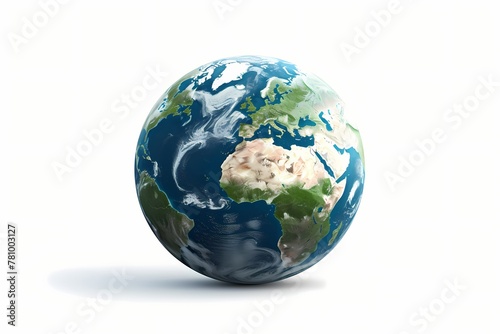 earth isolated on solid white background