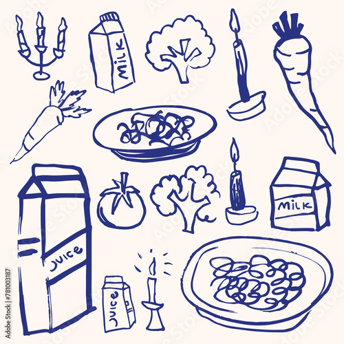 Blue Food Outline Style.eps