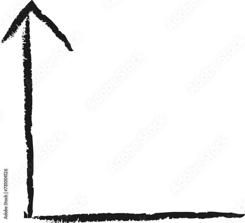 Hand painted coordinate arrow drawn with ink brush