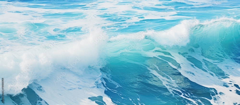 Surfer skillfully riding huge ocean wave in dramatic scene