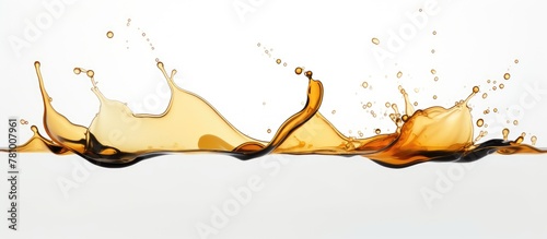 Close-up of a dynamic liquid splash captured against a clean white background