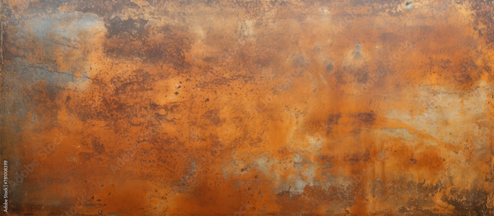 A weathered and aged metal surface showing significant rust accumulation