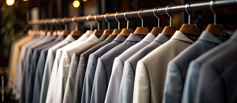custom made wallpaper toronto digitalVarious stylish suits neatly arranged on hangers hanging on a clothing rack