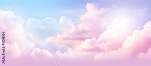 Pink and blue sky filled with fluffy clouds creating a serene and beautiful natural scene