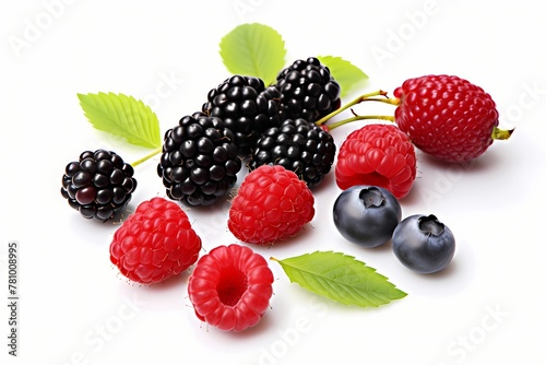 berries isolated on solid white background