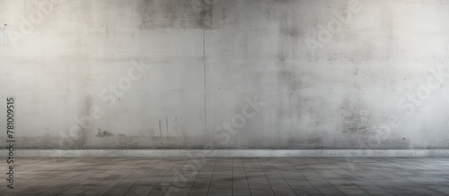 A simple white wall is shown up close in contrast with a rough brick floor surface