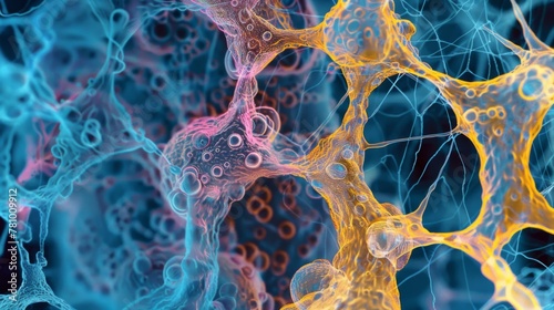 A differential interference contrast microscope image of animal cell cytoplasm showing the complex network of microtubules filaments