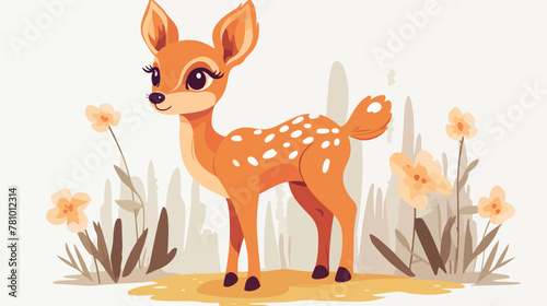 Cute happy playful deer safari animals animal logo © Quintessa