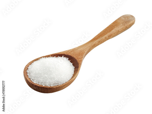Spoon of salt isolated on white background PNG