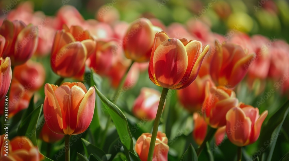 Many tulips in a field Many tulips in a field