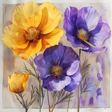 Watercolor painting of vibrant poppies, showcasing the detailed beauty of the flowers in an artistic form
