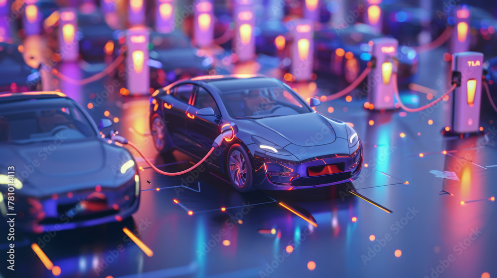 Animated depiction of global electric vehicle charging networks, sparking a transportation revolution,