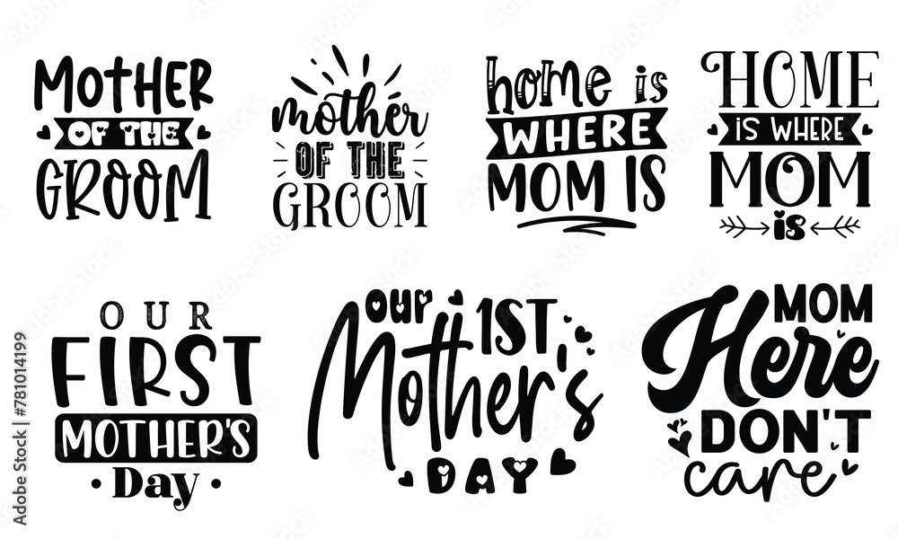 Fototapeta premium Mother's Day T-Shirt Design Bundle, EPS File