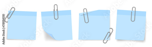 blue rectangular display post its clips