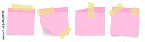 pink rectangular display post its tapes