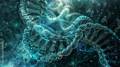 Within the image multiple layers of nucleic acid structures overlap and intertwine forming a maze that seems to have no end. The intricate